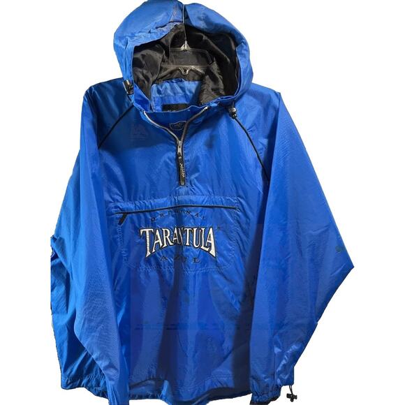 Vintage McCormick Distilling Co Jacket Tarantula Azul Anorak Men XL Blue 1/4 Zip - Picture 1 of 16